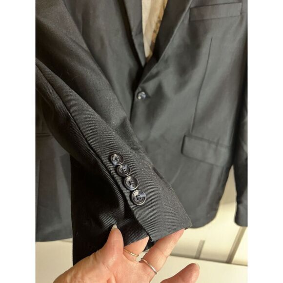 Mens Dark Gray Suit Jacket Only 46L Marc Ecko Size 46L Coat Blazer - Picture 4 of 16